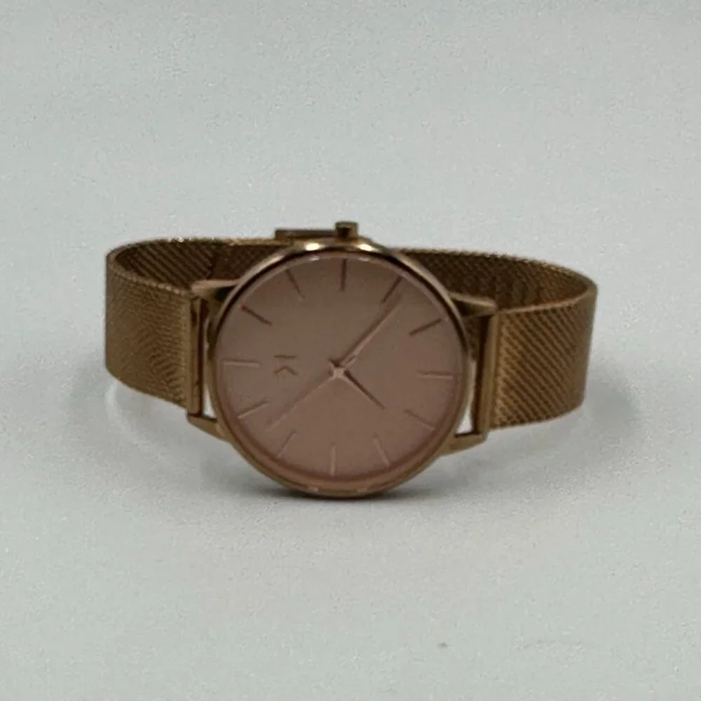 MVMT Hermosa Watch Women Rose Gold Tone 38MM Dial Mesh Band New Battery 8.5